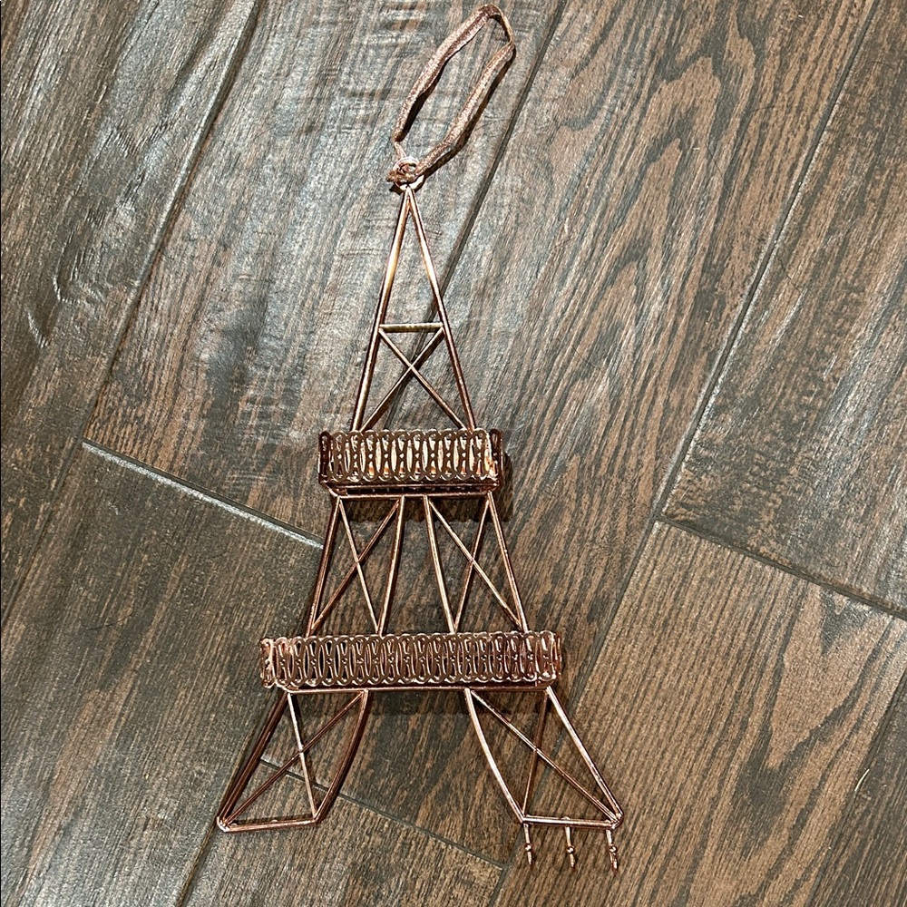 Copper Eiffel Tower Wire Jewelry holder